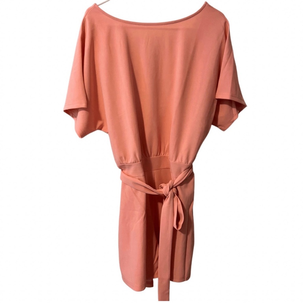 Womens Summer Belted Romper Keyhole Back Short Sleeve Jumpsuit